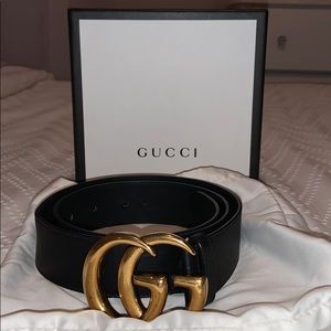 Gucci Marmont leather belt with LARGE GG